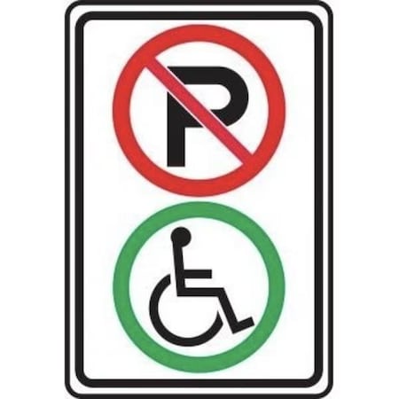 Accuform NO PARKING SIGN 18 X 12 DG HIGH PRISM FRP386DP